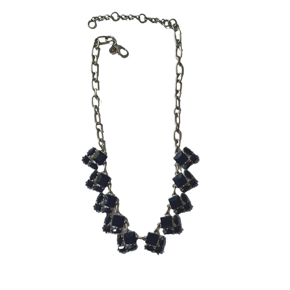J Crew Gold Black Crystal Adjustable Statement Necklace - Picture 5 of 12